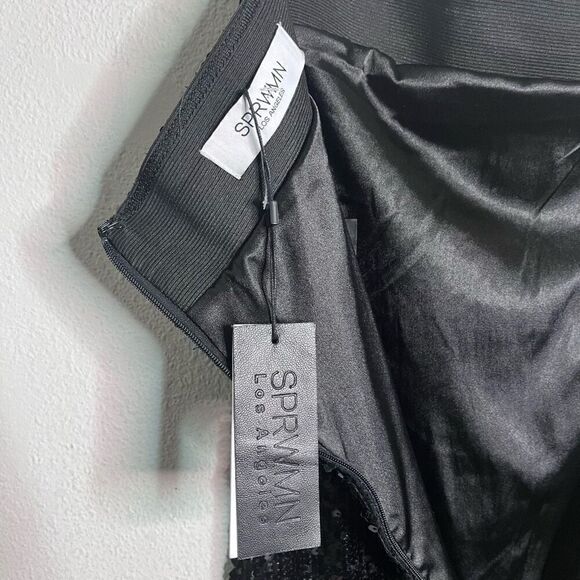 NEW‎ SPRWMN Dress Sequin Strapless Tube Midi Dress Black Size M - Picture 9 of 11